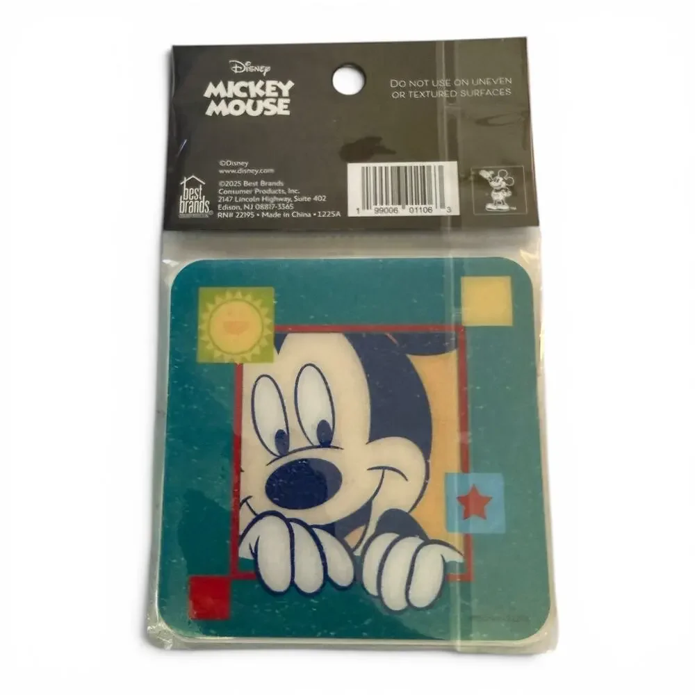 Disney Mickey Mouse 4 Tub Shower Bath Tread Squares NEW